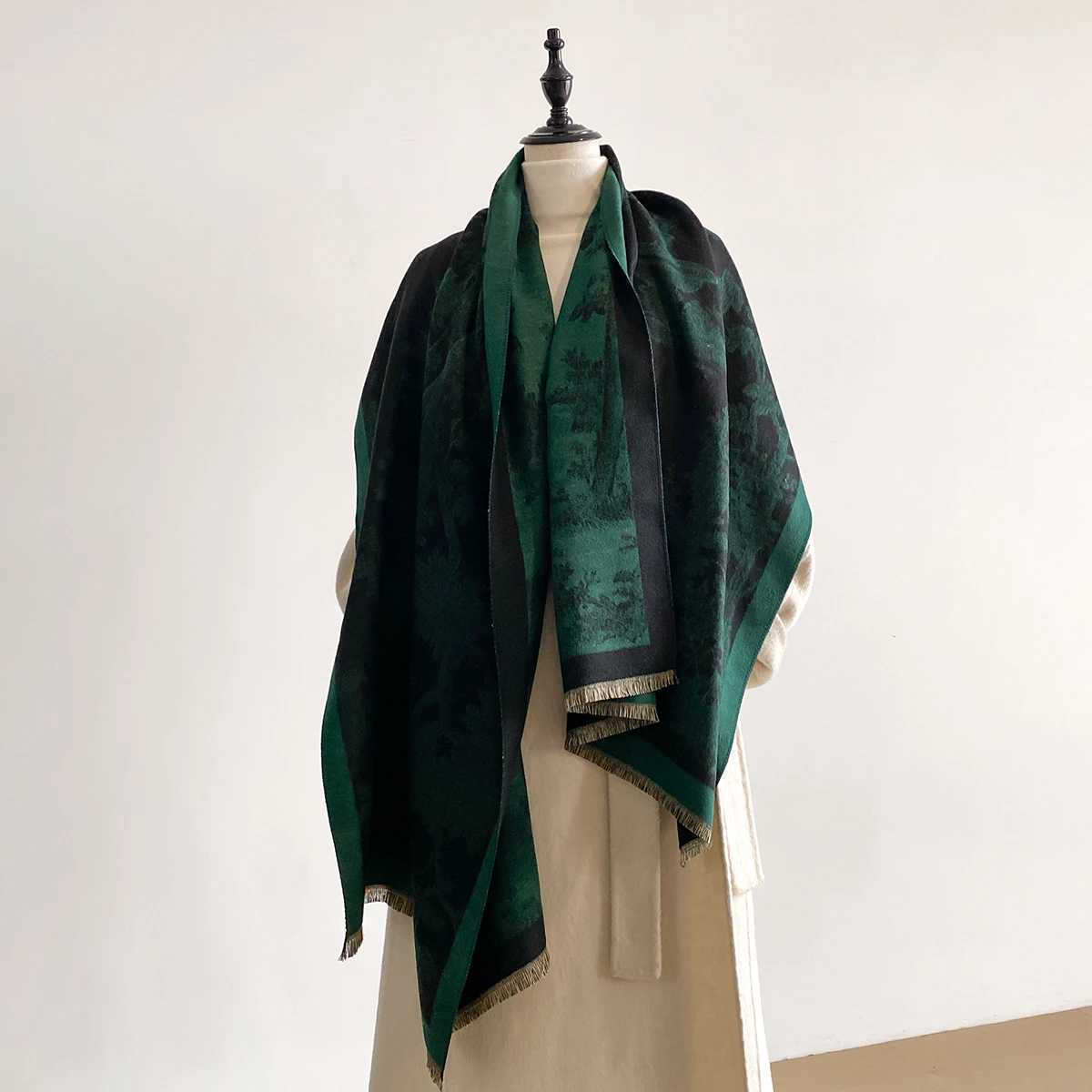 Luxury traSoft Imitation Cashmere Scarf for Wen Winter Thicke Jacquard Wr Shl with Stylish Patterns Y250918