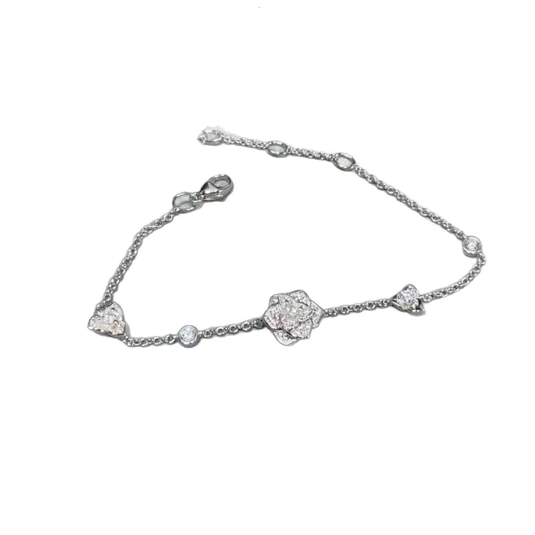 bracelets designer bracelet high version rose flower full dia bracelet female threedimensional camellia hand jewelry v gold small fragrance style cnc 