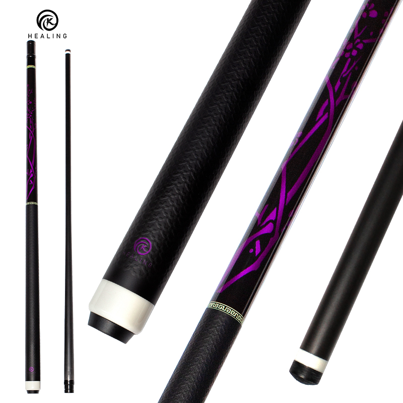 OKHEALING 1/2 Split Carbon Fibre Pool Cue Billiard Cue Stick Tip Diameter 12.9mm Total Length 1474mm/58inch Radial Pin Joint Weight 20Oz Billiard Stic