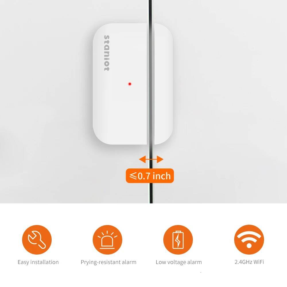 Staniot Tuya Wifi Window Sensor Door Open Closed Detector Compatible With Alexa Google Home Smart Life App Control