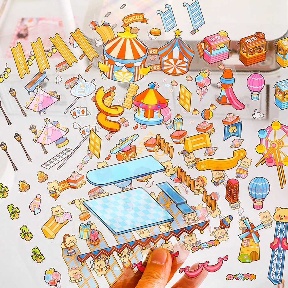 New DIY Plus Size Treasure Box World 3D Landscape Sticker Pocket Cabin Scene Stickers Festival Gift for Child Kid C250918
