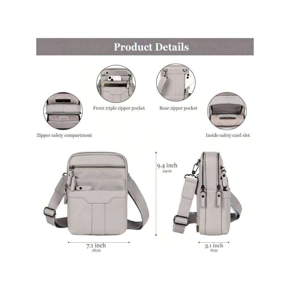 Small Leather Sling Shoulder Bag Messenger Pack Men, Man Purse