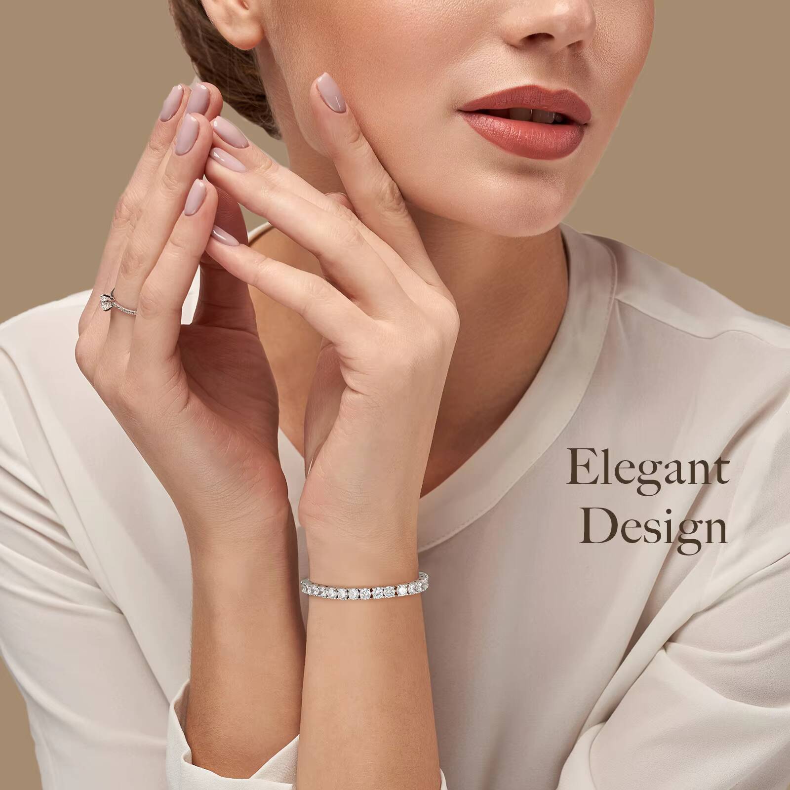 2mm 3mm 4mm 5mm Women Tennis Chain Moissanite Jewelry Men 14K White Gold Plated Moissanite Diamond Tennis Bracelet 925 Silver