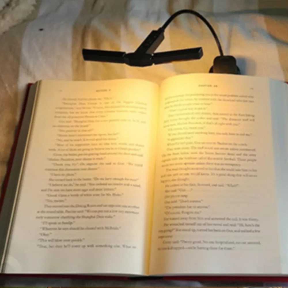 Eyecare 51 LED Clip Reading Book Lamp 4 Colors Modes Adjustable Brightness Flexible Rotating Desk Lights Bedroom Night Light C250918