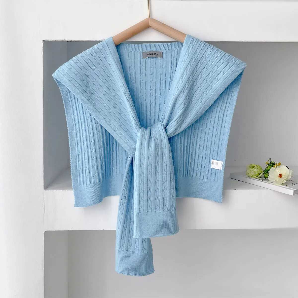 2025 Latest Design Korean Wen Knitted Shl Fake Collar Neck Knit Thin Knotted Ce Summer Off Dr Shoder Scarf Y250918