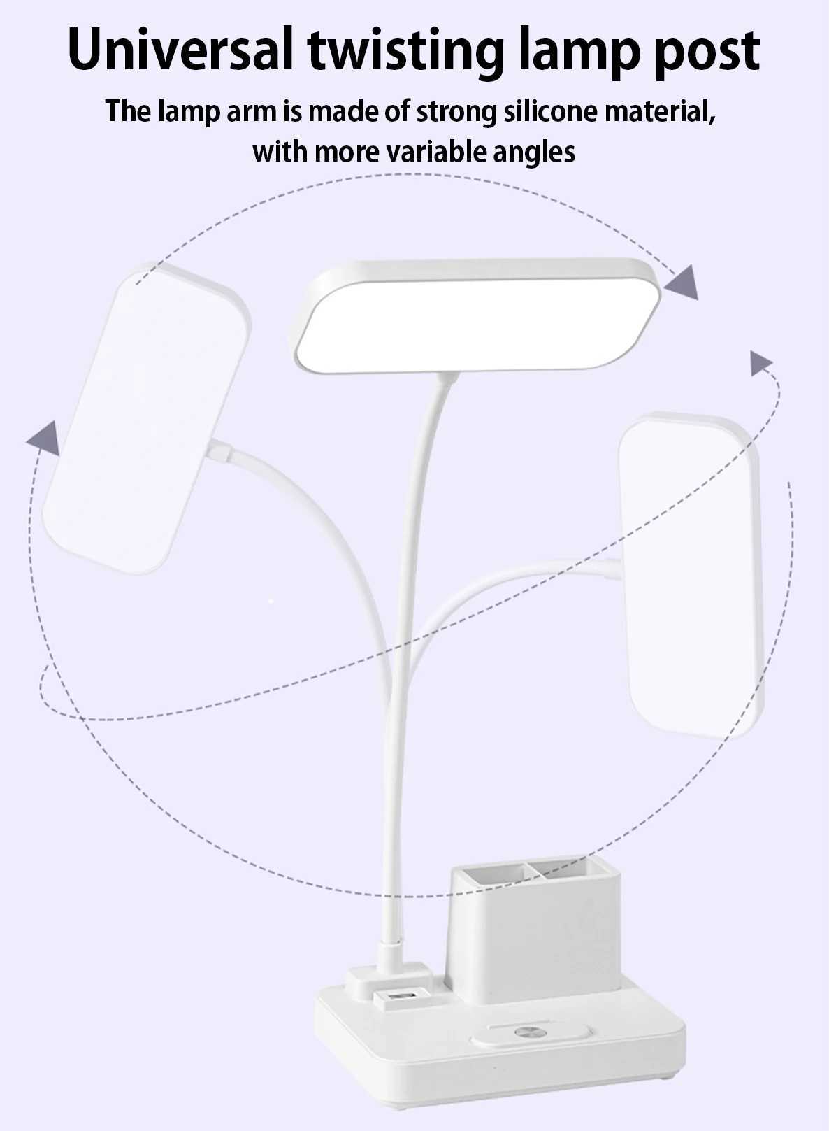 Gift Fan and pen holder3 Modes Touch Dimming USB Dimming Clip Table Lamp Student Dormitory Learning Study Table Light C250918