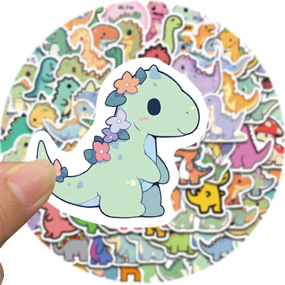 100PCS Cute Cartoon Short Legged Dinosaur Sticker Harajuku Suitcase Home Decorated DIY Scrapbook Coffee PVC Classic Sticker C250918