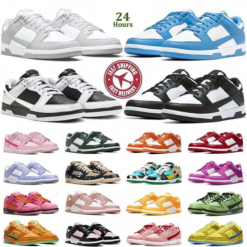 Designer Casual Shoes for Men Panda White Black Medium Olive Grey Fog Syracuse Brown Vintage Green Trail Women Outdoor Trainers Sneaker 36-47