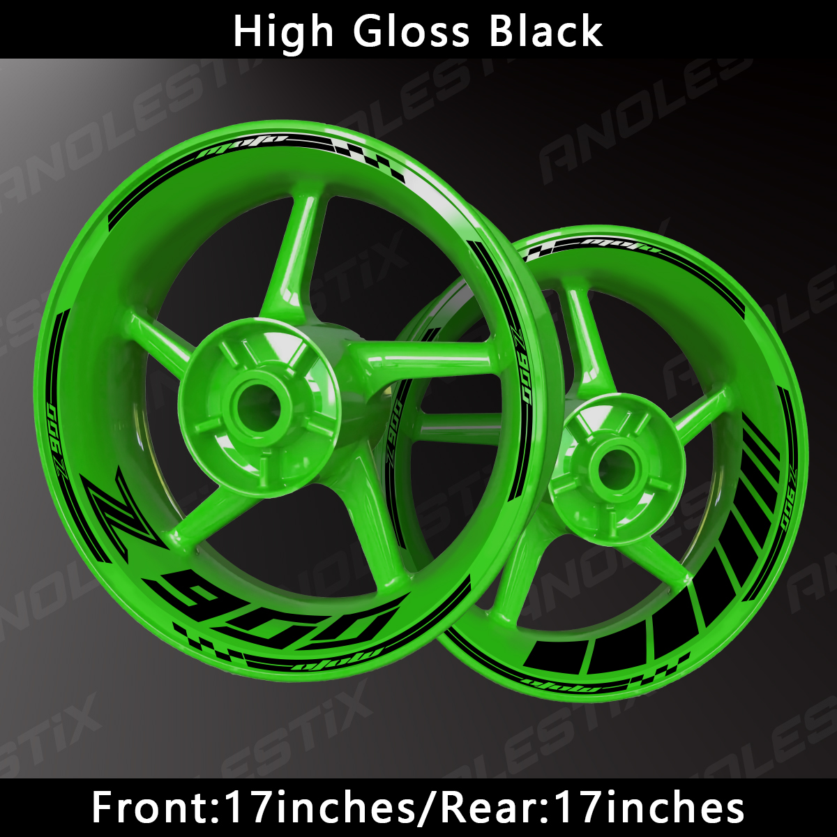 For Kawasaki Z900 AnoleStix Reflective Motorcycle Wheel Sticker Hub Decal Rim Moto Stripe Tape