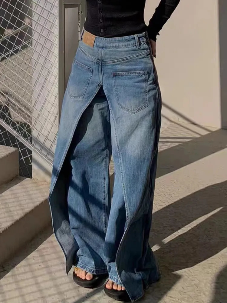 Trashy Y2K Style Rock Hip Hop Baggy Wide Leg Jeans Pants Women 90S Clothes Vintage Straight Lady Denim Trousers Ropa Mujer Z260313