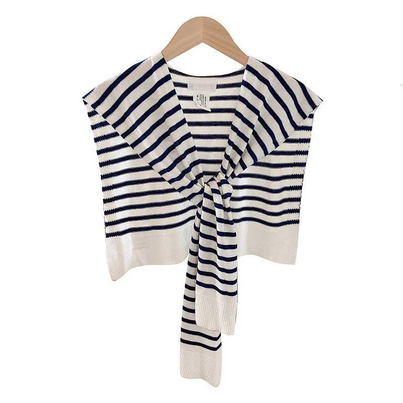 Striped Knitted oder Wr Scarf Wens Lightweight Fake Collar Ne port Spring Autumn Summer Tren Faion Accory Y250918