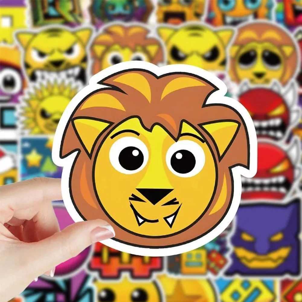 103050pcs Cute Cartoon Game Stickers Geometry Dash Decals for Water Bottle Phone Csae Laptop Skateboard Fun for Kid Toys C250918