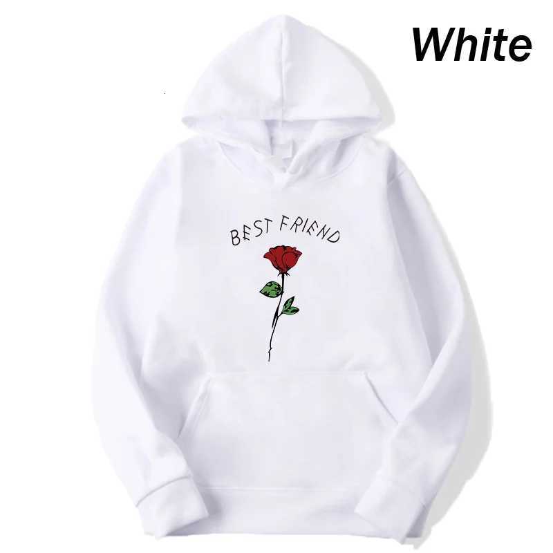 Funny Rose Print Hoodie Best Friends Hoodie Womens Casual Pullover HoodieZ250918