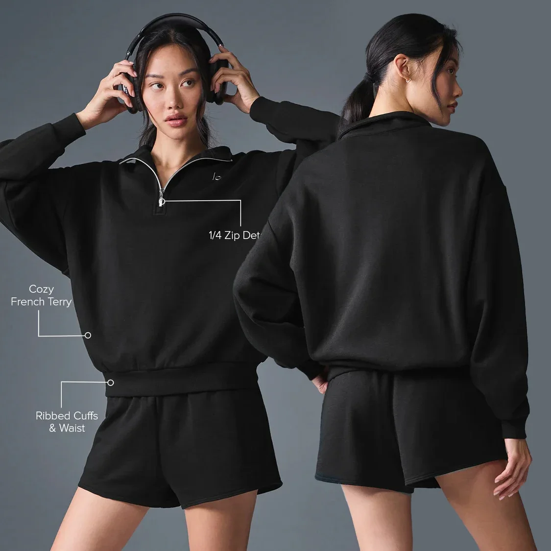 Yoga Hoodies Sports Hoodies Stand Up Collar Sweatshirts Quarter Zip Pullover Outfits Unisex Sweatshirts 3D Silver on Chest Loose Long Sleeve Sweatwear