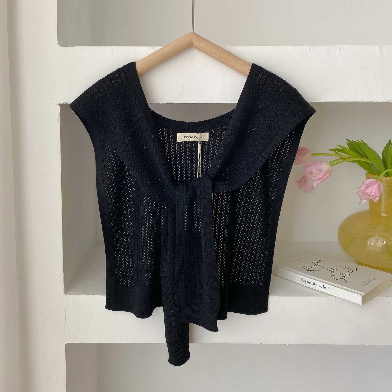 2025 Fashion Korean Knitted Hollow Out Shl Summer Off Fake Collar Neck Knit Thin Knotted Ce Shoder Scarf For Wen Y250918