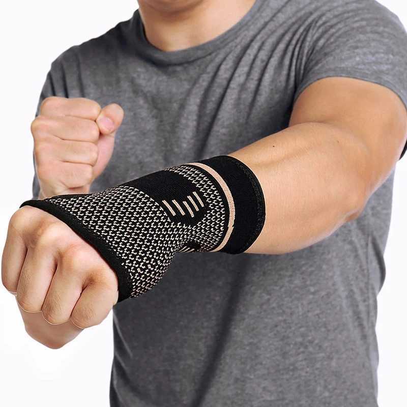 Copper Wrist Support Professional Wristband Sports Compression Gloves Wrist Guard Arthritis Gloves Elastic Palm Brace Sleeve J251211