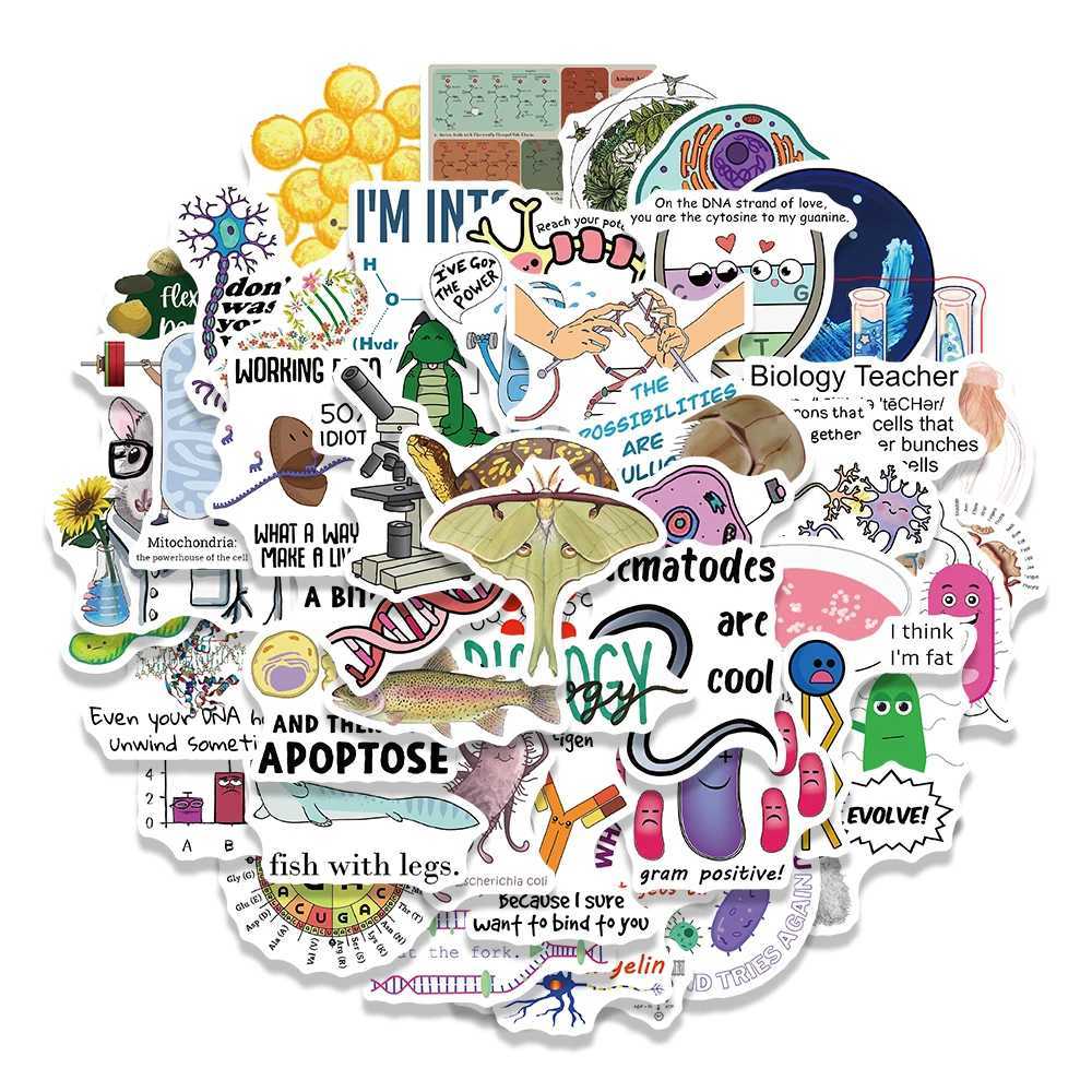 50PCS Biology Sticker Waterproof Cartoon Laptop Luggage Art Picture Living Room Motorcycle Phone Scrapbook Dormitory Stickers C250918