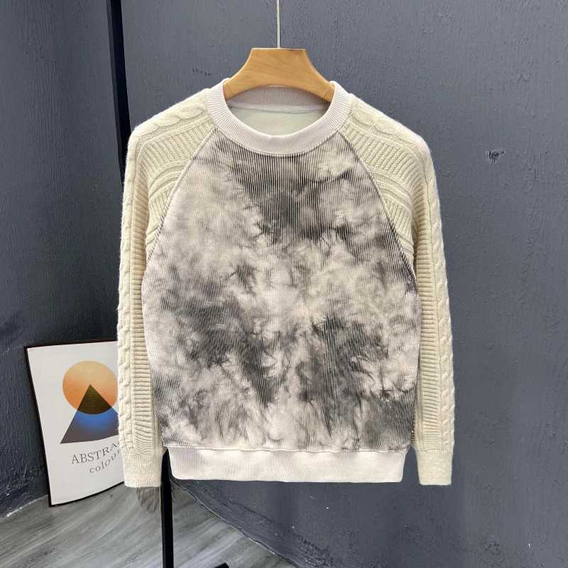 Handsome and Versatile Mens Longsleeved Sweater Design Round Neck Trendy TopZ250918