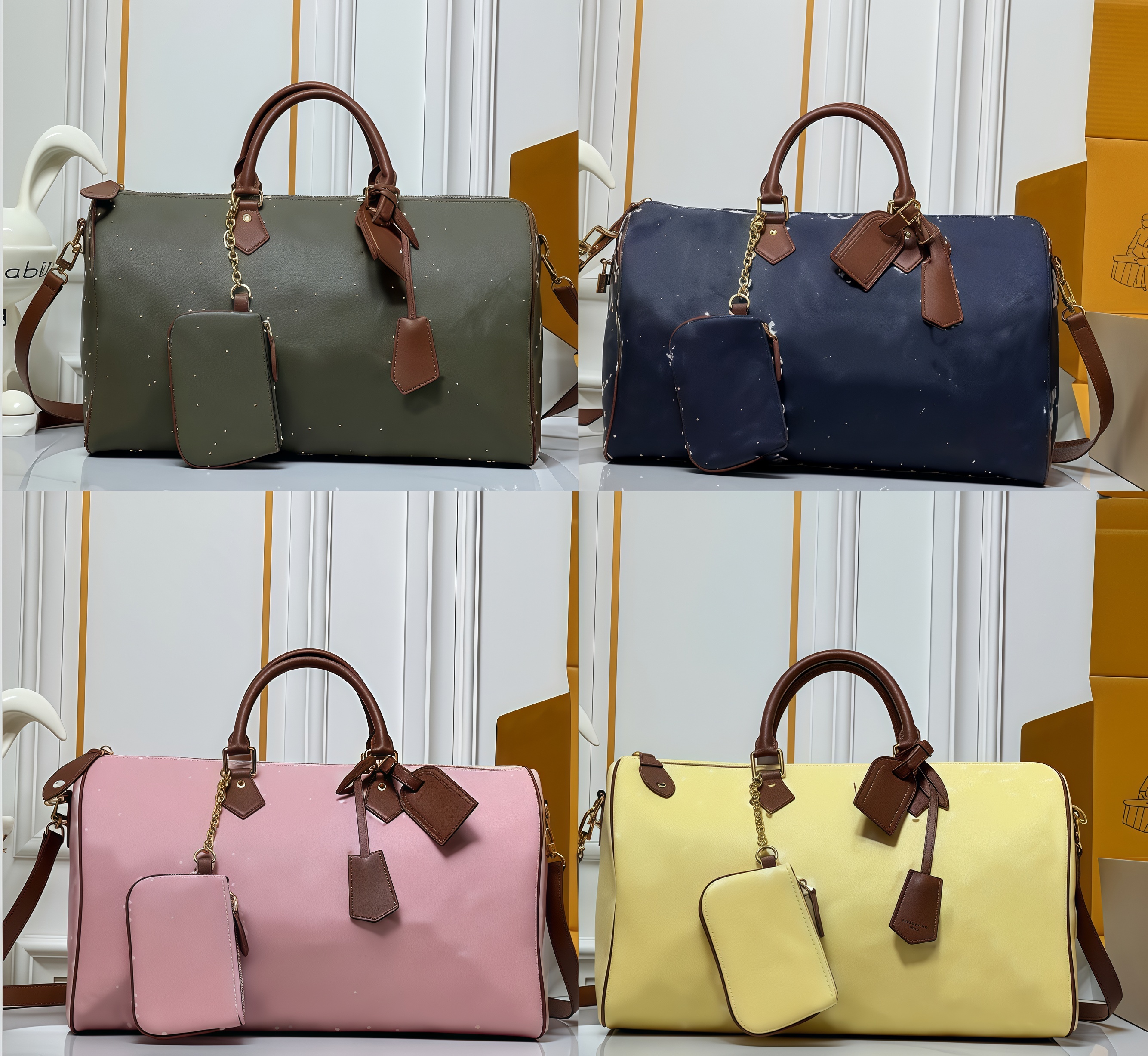 Large size pillow Boston bags Designer Soft P9 Travel Tote Women - Stylish Shoulder Bag Perfect Outdoor (40cm) 24422Softp9 40x26x23cm Green Large duffel bag P9