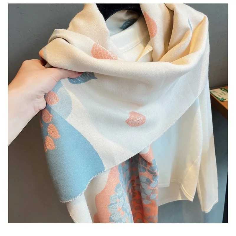 Cashmere Shl Scarf for Wen ral Print Thick Scarves Wr Femal Poncho Bandana Fashion Winter New Y250918