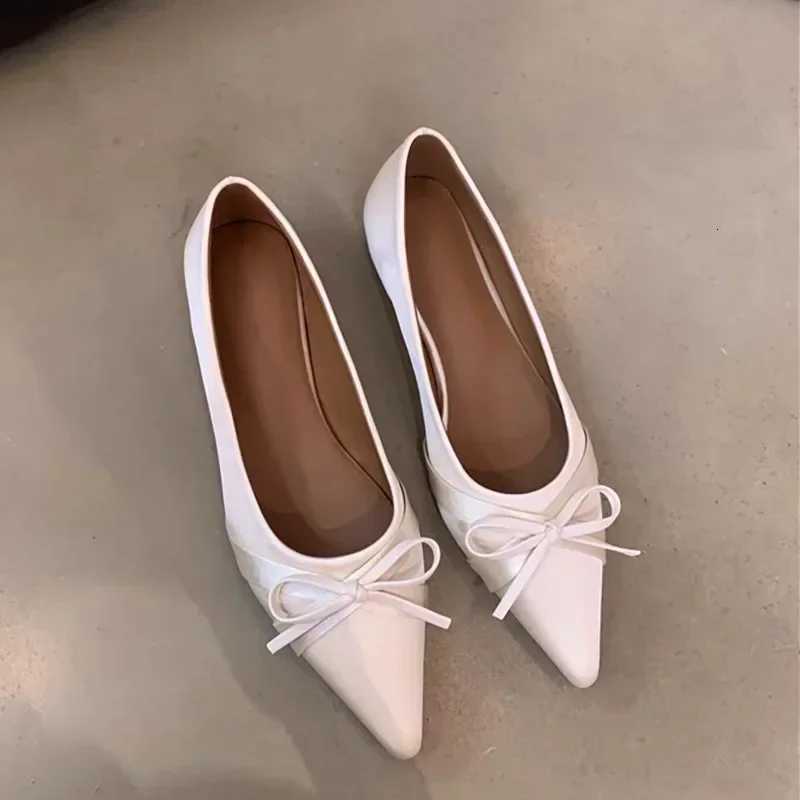 Ballerina Satin Womens Flat Shoes Comfort Nonslip Pointed Toe Ladies Loafers Flats Elegant Bowknot Womens Single Shoes W250918