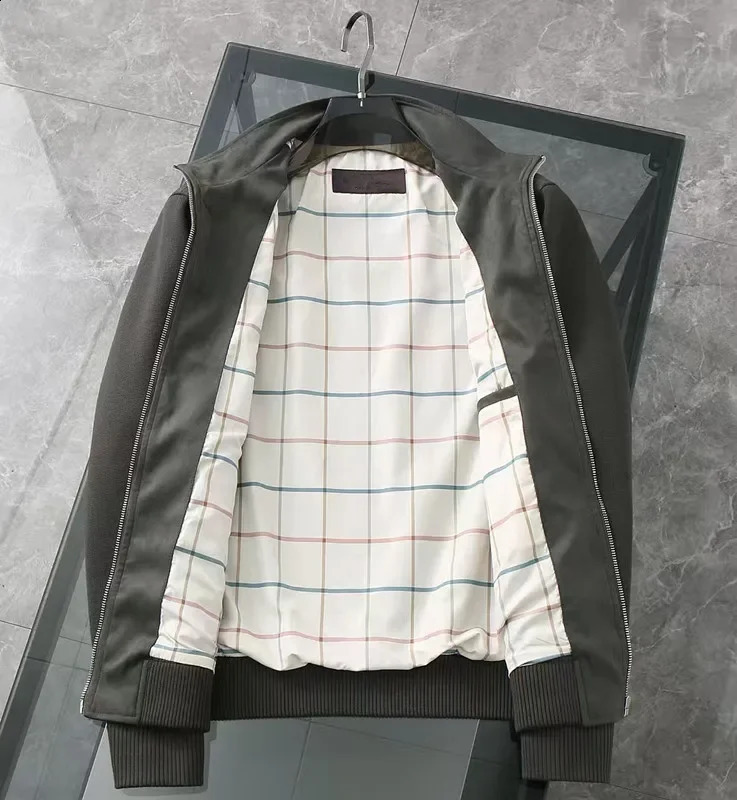 LP suede splicing knitted standup collar casual jacket 25aw 250918