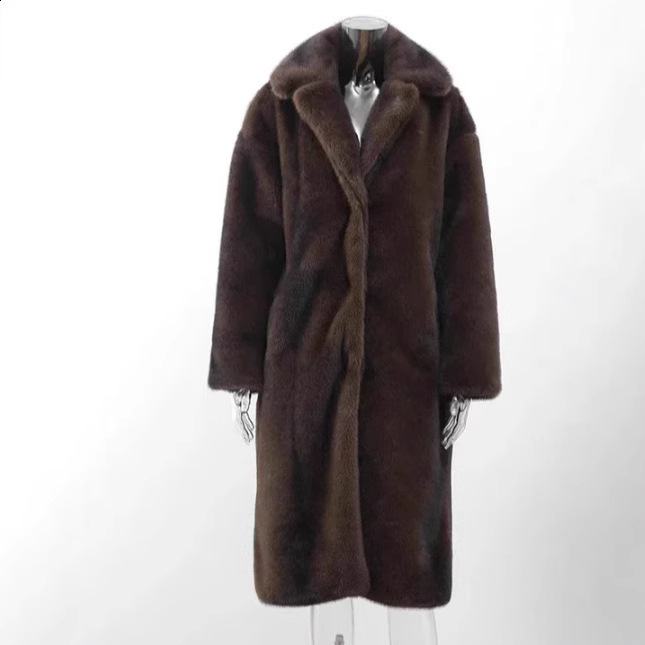 2025 Autumn Winter New Long Coat Warm Jacket Womens Coat Fur Coat X0011 241223