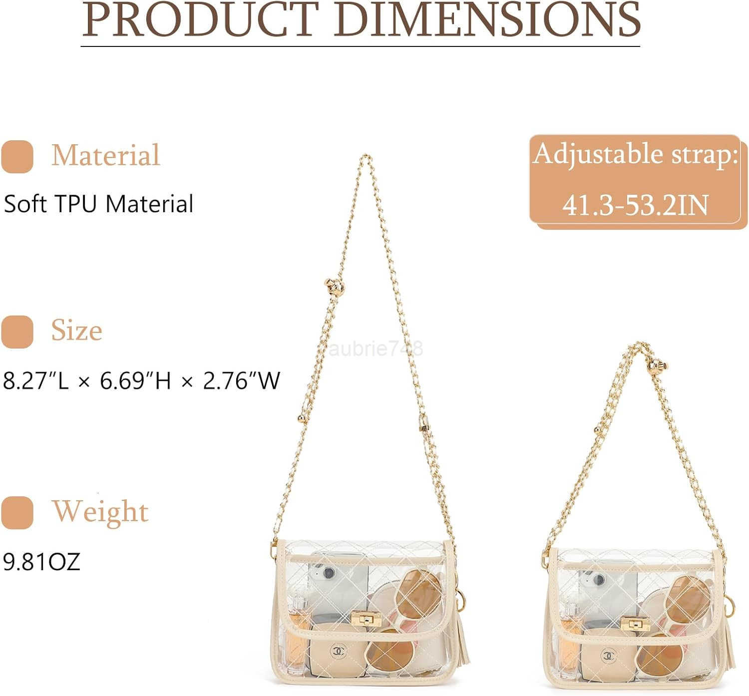 Clear Purse for Women Stadium Approved See Through Clear Crossbody Transparent Shoulder Bag for Sports EventsZ250918
