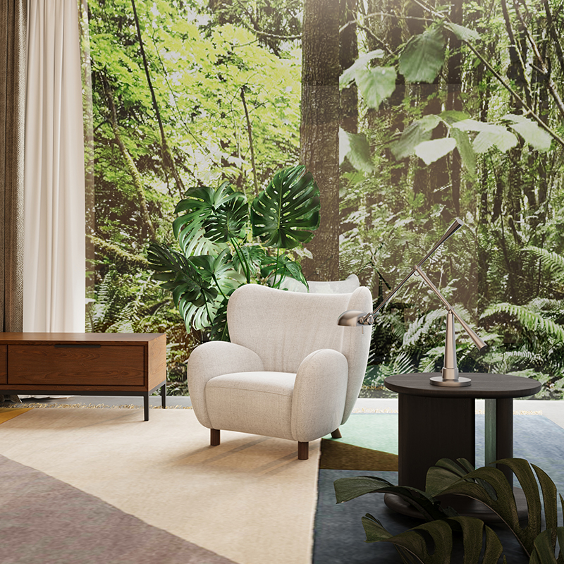 Living Room Furniture Modern Sheep - inspired Beige Fluffy Upholstered Lounge Chair for Living Room & Reading Corners