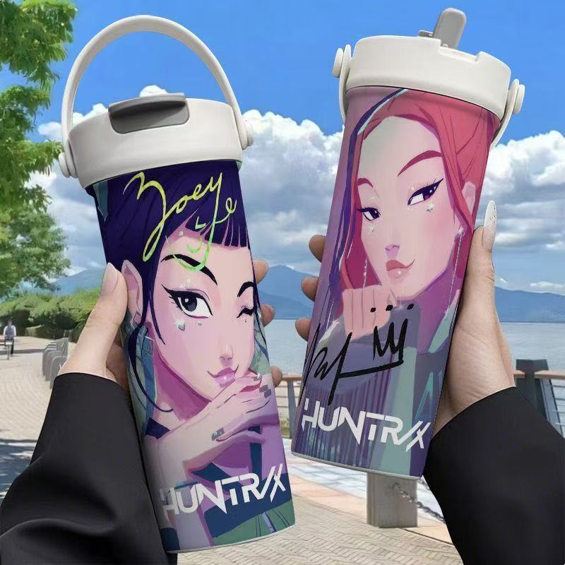 Kpop Demon Hunters Mysterious Baby SajaBoys Zoey Mira Double Drink Thermos Cup Coffee Cup witch hunting