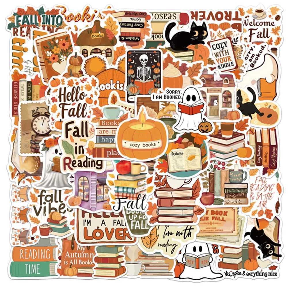 50PCS Creative Bookish Fall Stickers Decorative Phone Cases Notebook Bottles Personalized Waterproof Stickers C250918