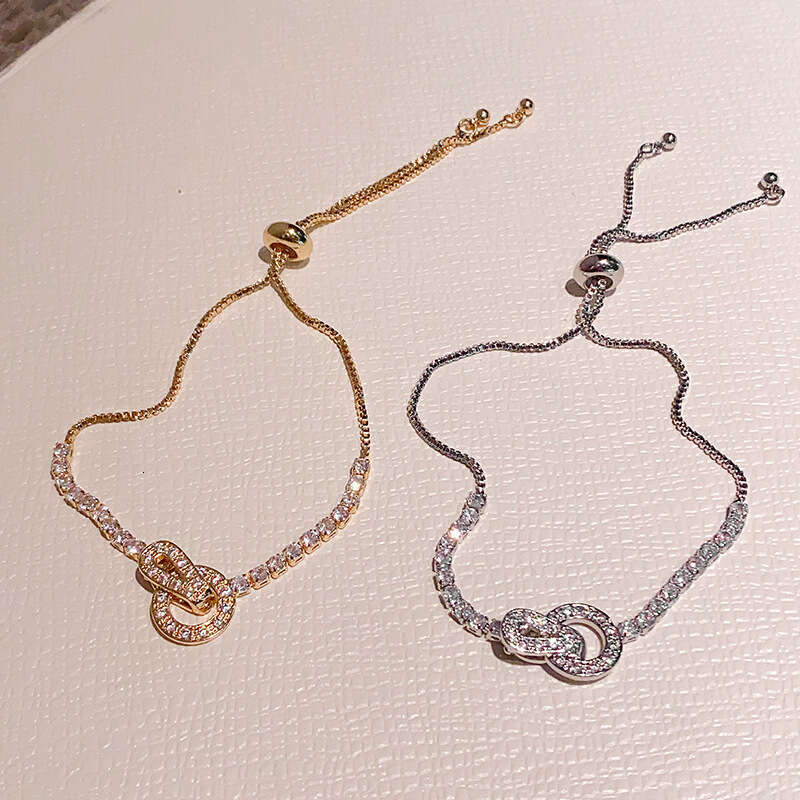 New Korean Style Round Bag Full Dia Zircon Bracelet for Women, Niche Design, Fashionable Versatile Light Jewelry ddmypluto