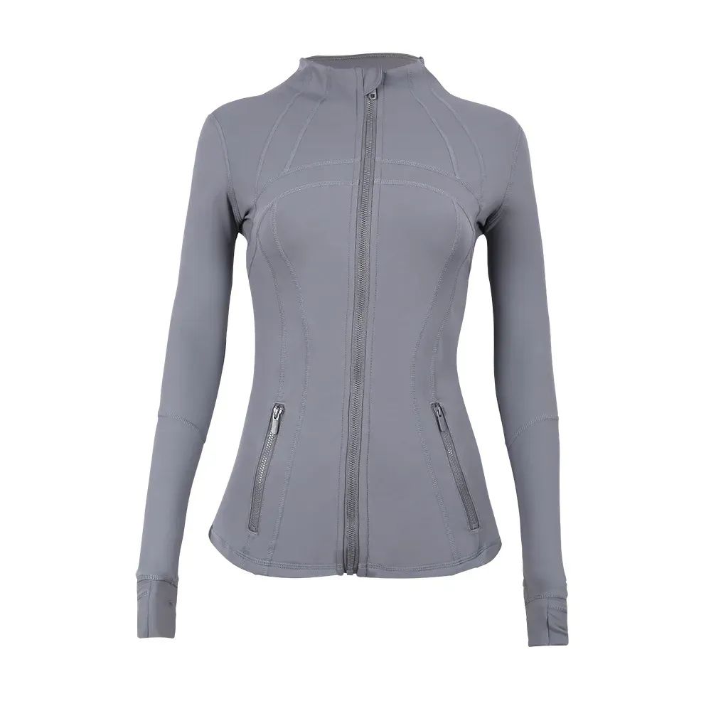 Women Yoga White gold Jackets Women Sports Jacket Workout Sports gym Coat Jackets Sports Quick Dry Active Top Solid Zip Sweatshirt