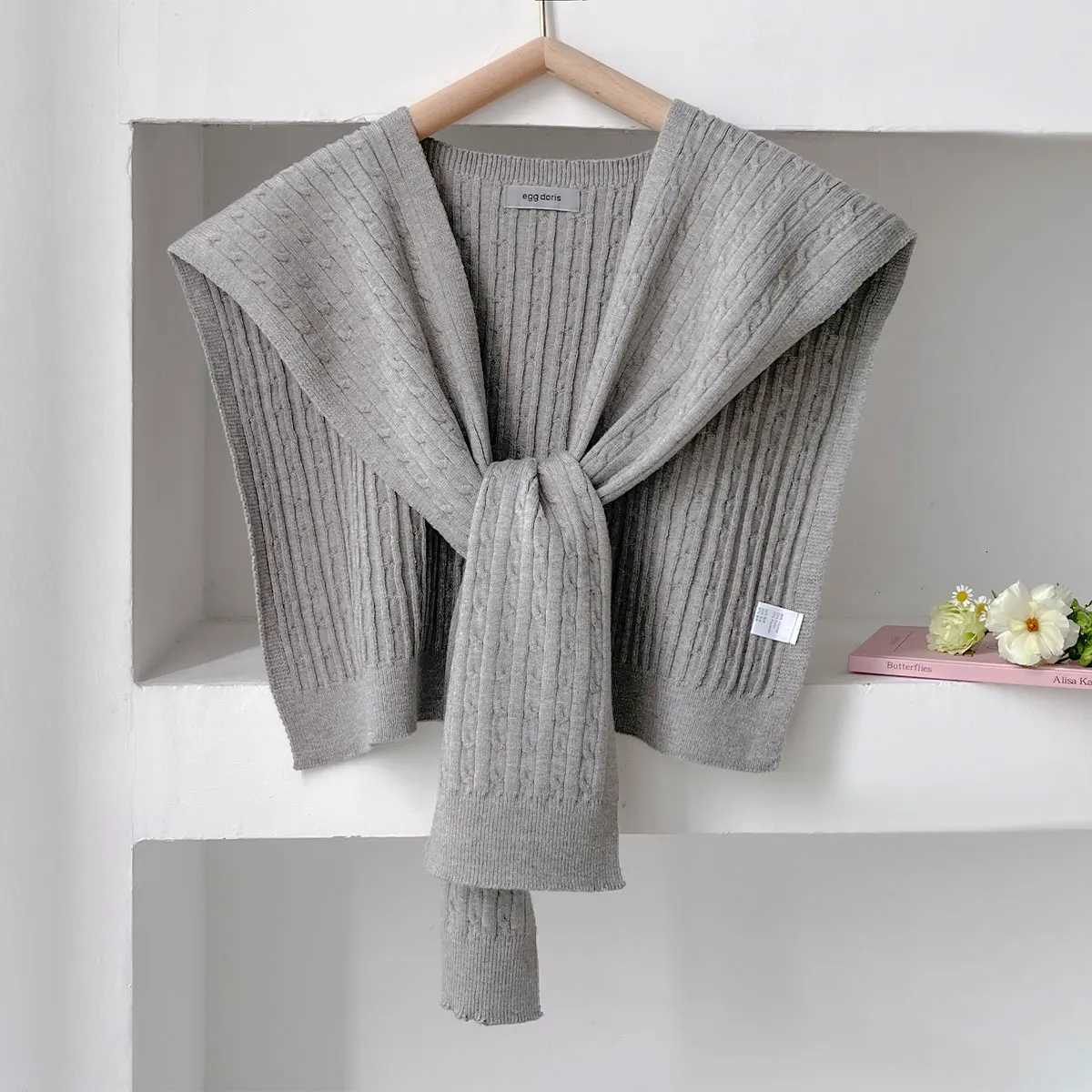 2025 Latest Design Korean Wen Knitted Shl Fake Collar Neck Knit Thin Knotted Ce Summer Off Dr Shoder Scarf Y250918
