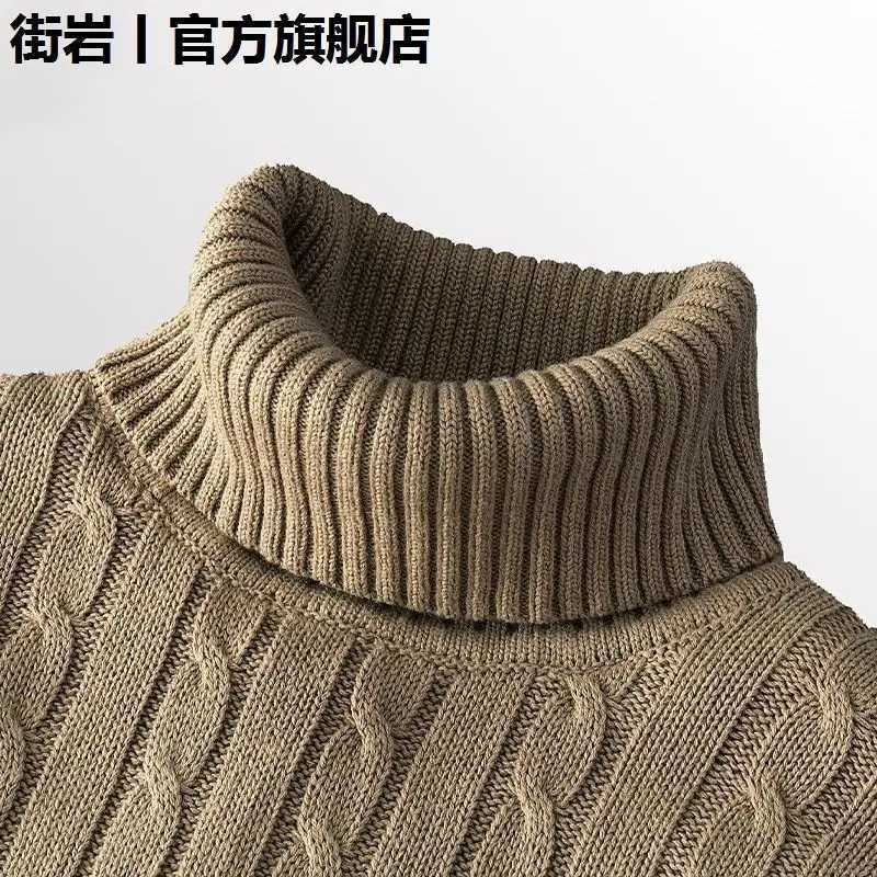 Mens Turtleneck Sweater Thick Knitted Sweater Slim and Versatile Thermal Underwear Mens Sweater Handsome MenZ250918