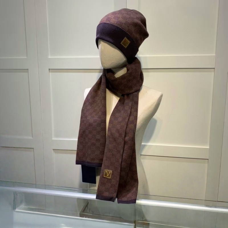 Designer scarf and hat set luxury brand winter warm knitted hat and scarf unisex high-quality scarf Designer beanie