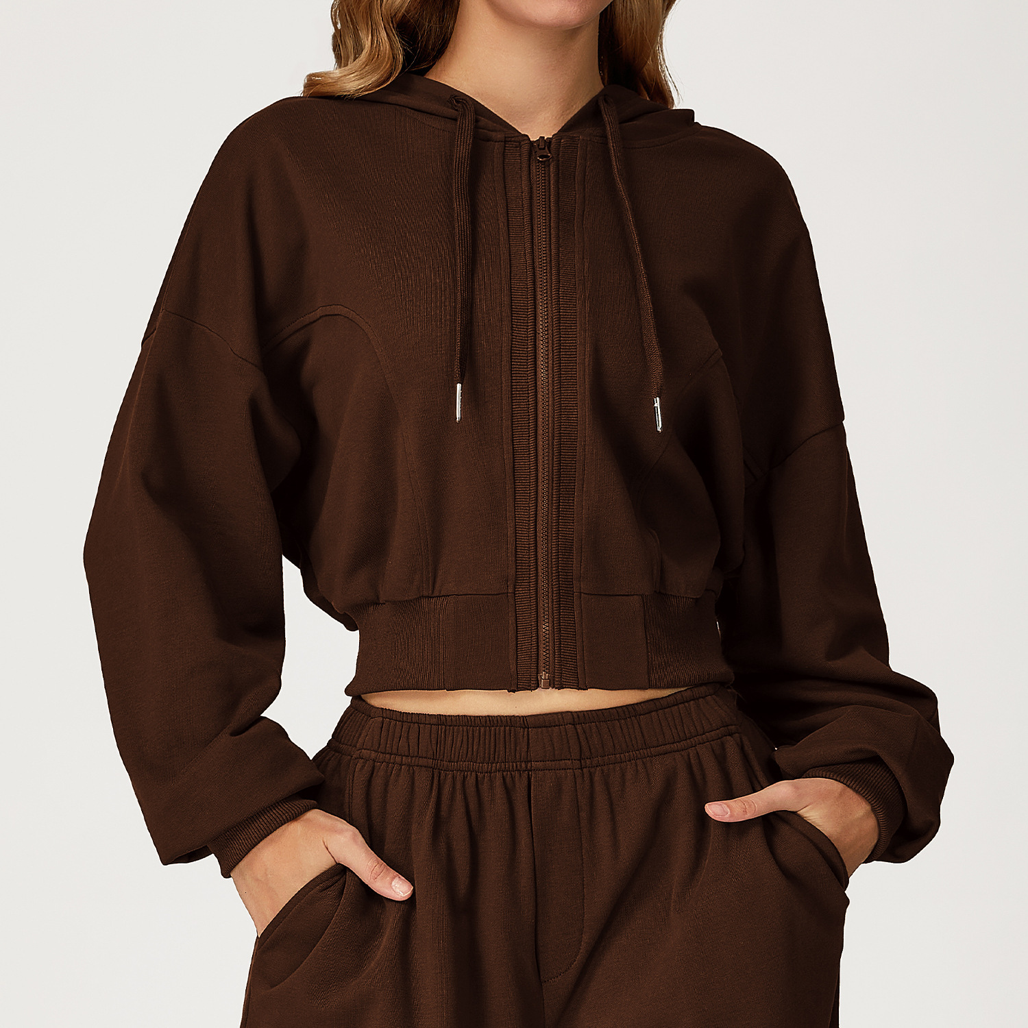 A72 Women Yoga Outfits Full Zip Hoodie Autumn Winter Sportswear Loose Hooded Gym Jacket Fitness Short Plush Coat Cropped Windproof Sweatshirt