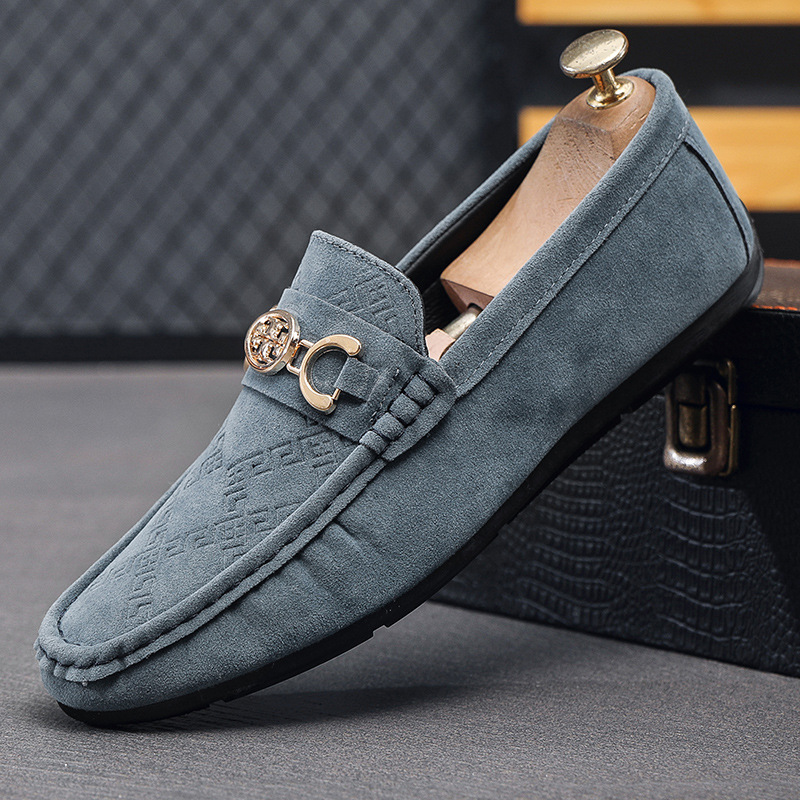 2025 Men's bean shoes autumn new style, one-step lazy shoes, casual, fashionable and versatile business loafers, classic and non-repetitive style