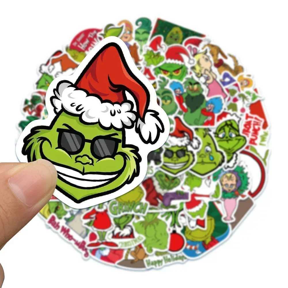 50pcs Cute Green People Stickers Christmas Max Graffiti Decal Toy Scrapbook Diary Phone Laptop Guitar Waterproof Stickers C250918