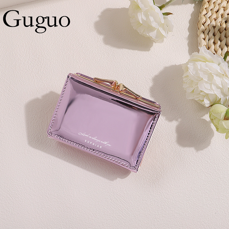 Guguo Free Shipping New Designer Bag Laser Ins Style Women's Coin Wallet PU Card Holder Student Fashion Multifunctional Short Hair Wallet High-en