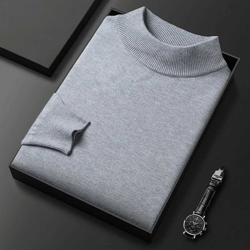 Half turtleneck mens sweater knitted bottoming shirt autumn and winter Slim solid color pullover sweater multicolorZ250918
