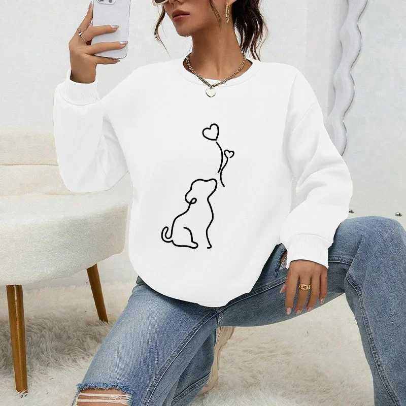 Hot Sales Womens Sweatshirts Cute Printing O Neck Tops Casual Daily Outdoors Sports Jogging Pullover Long Sleeves Woman ClothingZ250918