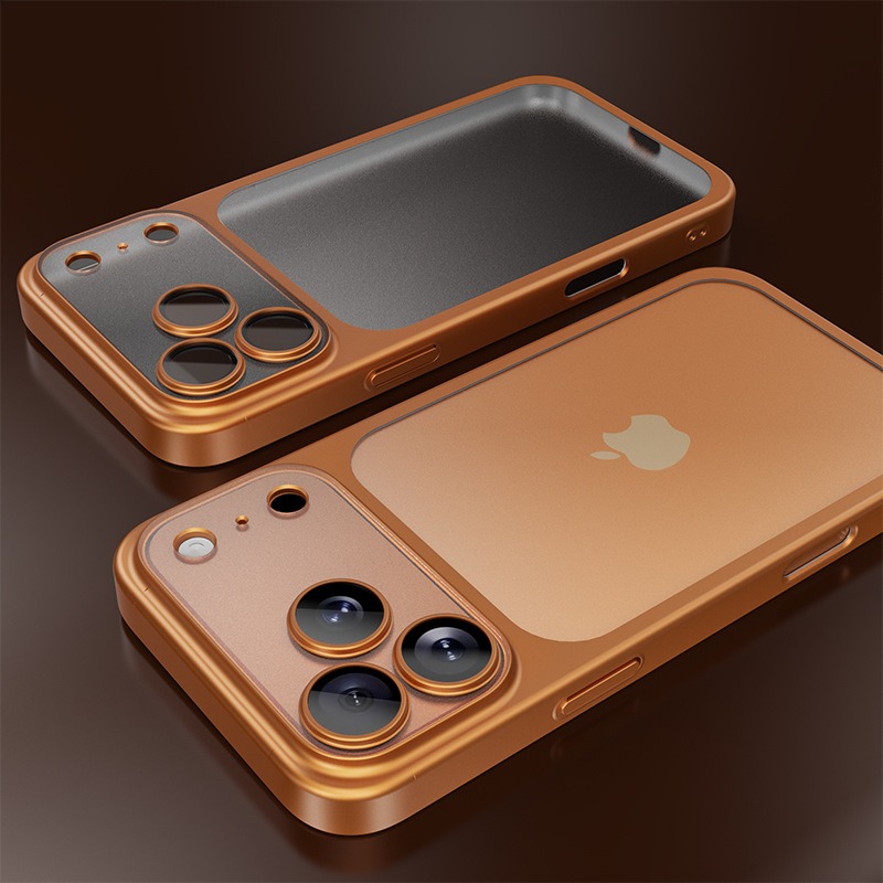 Protective Case for iPhone 17 Pro Max with Matte Plated PC, Shock-Resistant, Full-Body Cover, and Lens Film