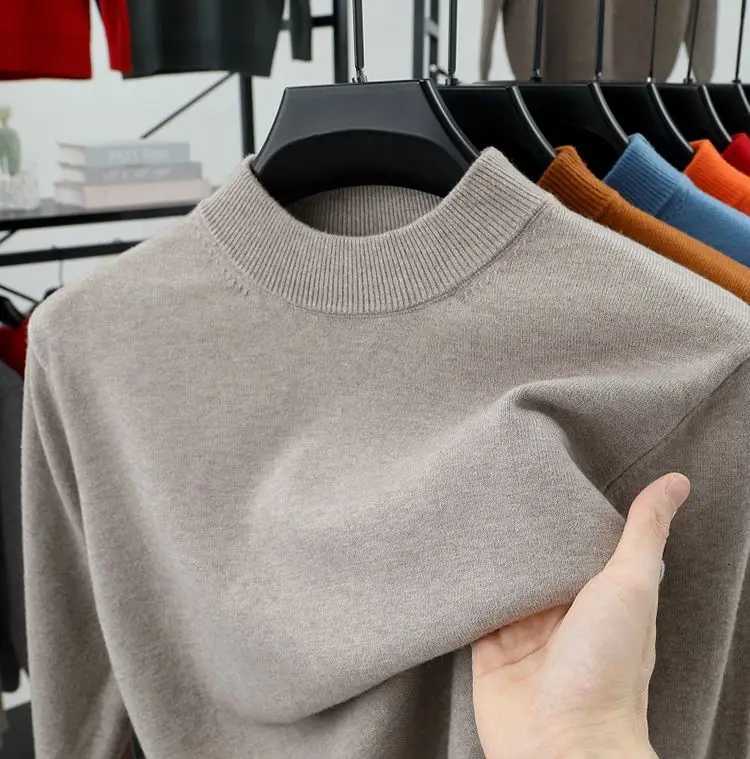 Mens Long Sleeve Knit Pullover Sweater Autumn Winter Thermal Warm Classic Sweater Lightweight Army Green Dark Grey SweaterZ250918