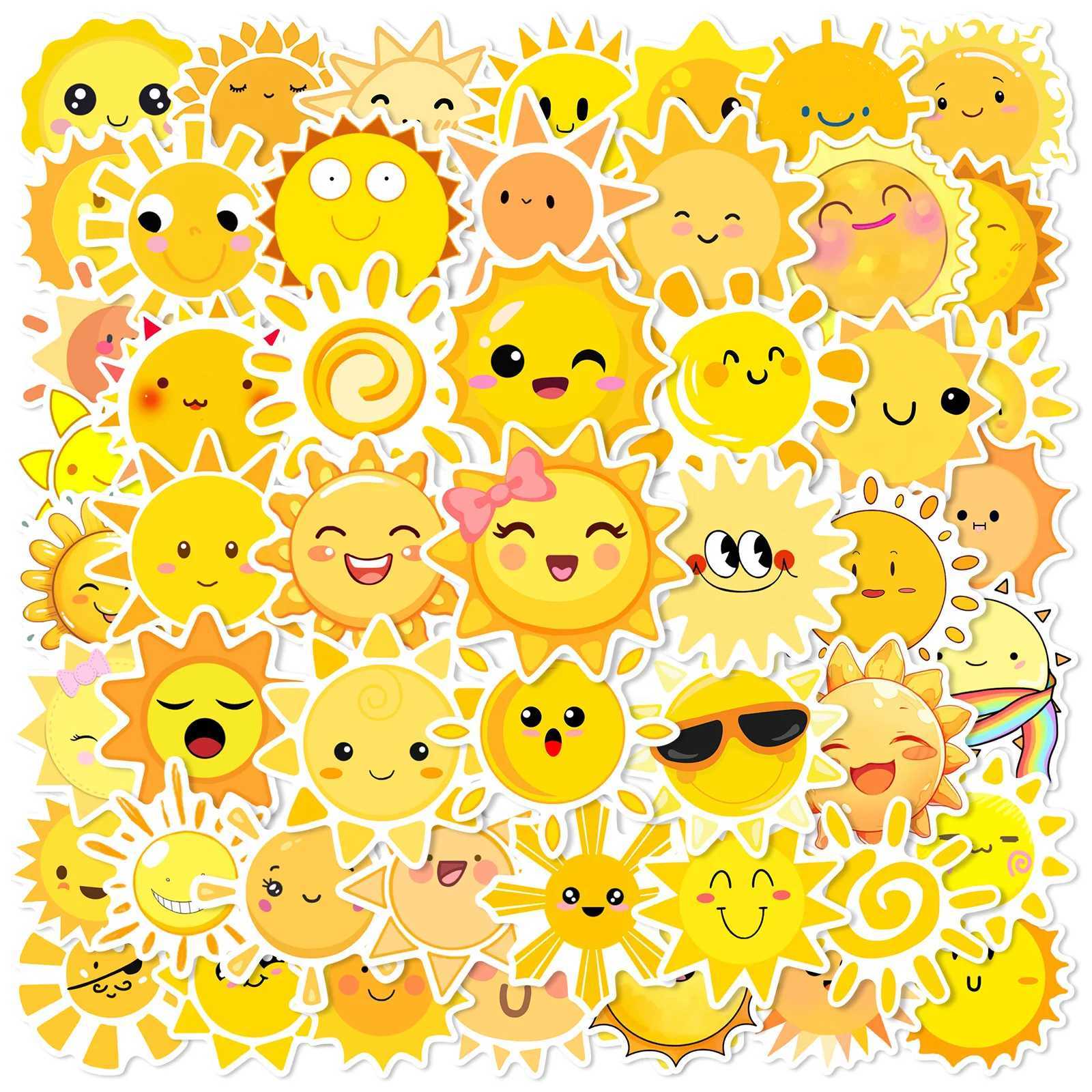 102550pcs cartoon Funny Sun Stickers Graffiti for DIY Waterproof Toy Suitcase Water Bottle Phone Laptop Decor C250918