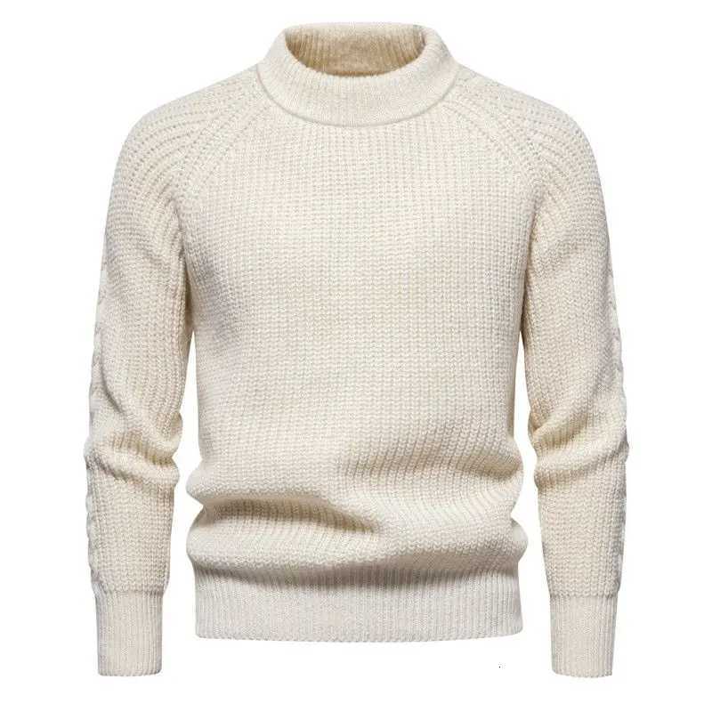 Mens Round Neck Autumn Sweater New Knitwear Mens Long Sleeve Slim Fit PulloversZ250918