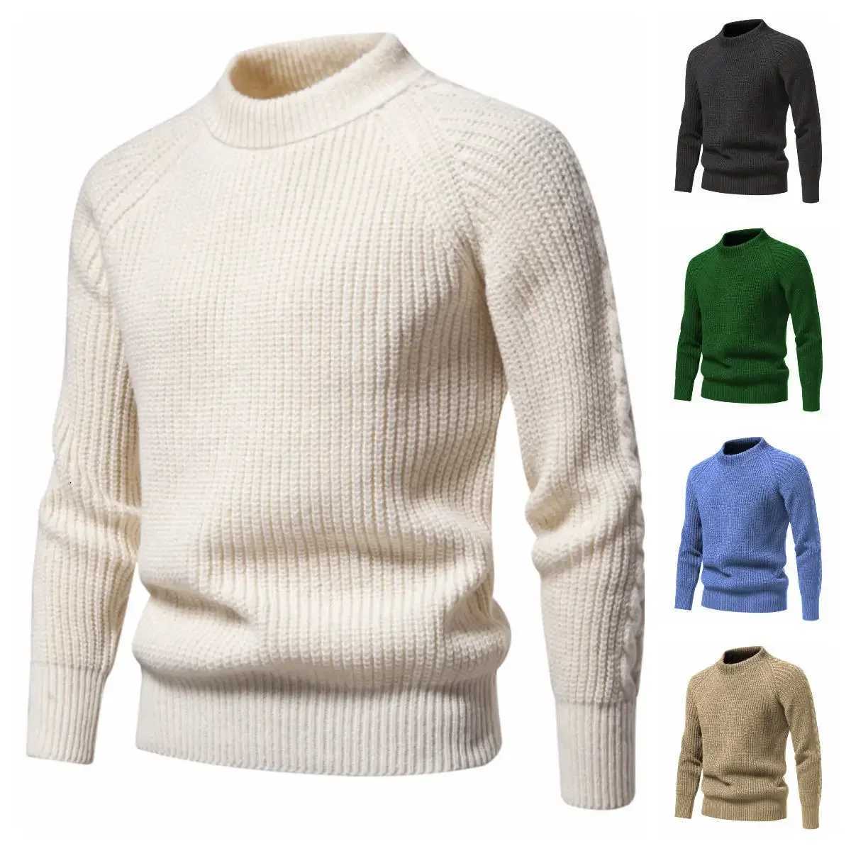 European and American Retro Mens Thickened Sweater Winter Leisure Allmatch Pullover Warm Knitted Woolen SweaterZ250918