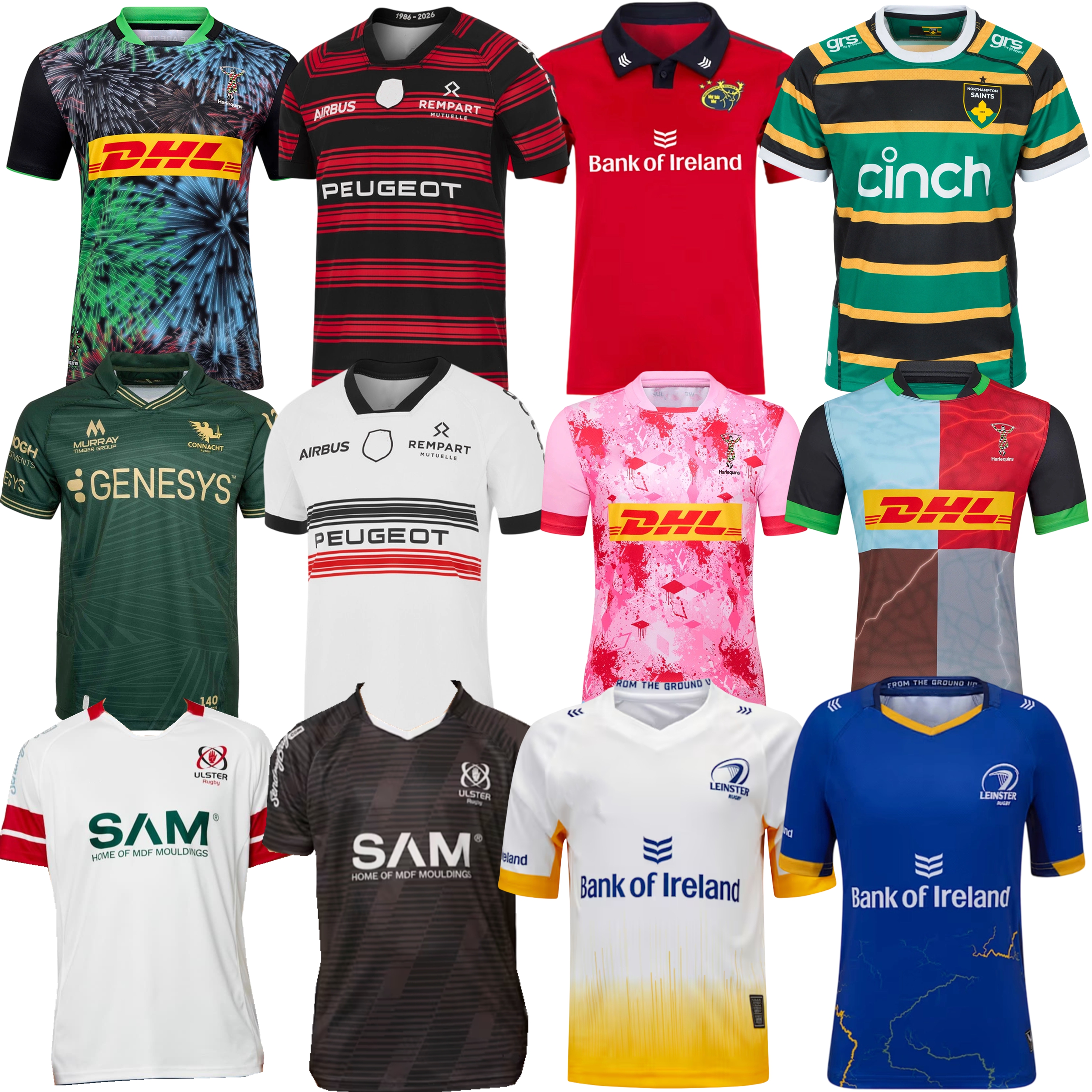 Ireland National Rugby Jersey Mens 2025 2026 Fijian Drua Toulouse Club Shirt Size S5XL