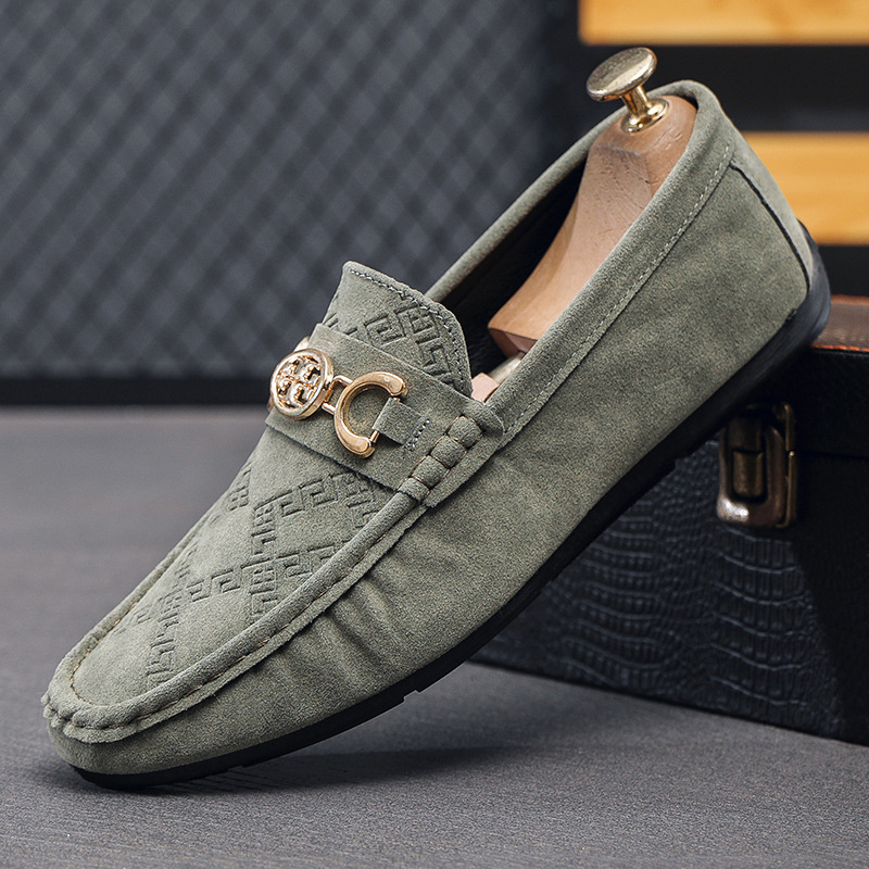 2025 Men's bean shoes autumn new style, one-step lazy shoes, casual, fashionable and versatile business loafers, classic and non-repetitive style