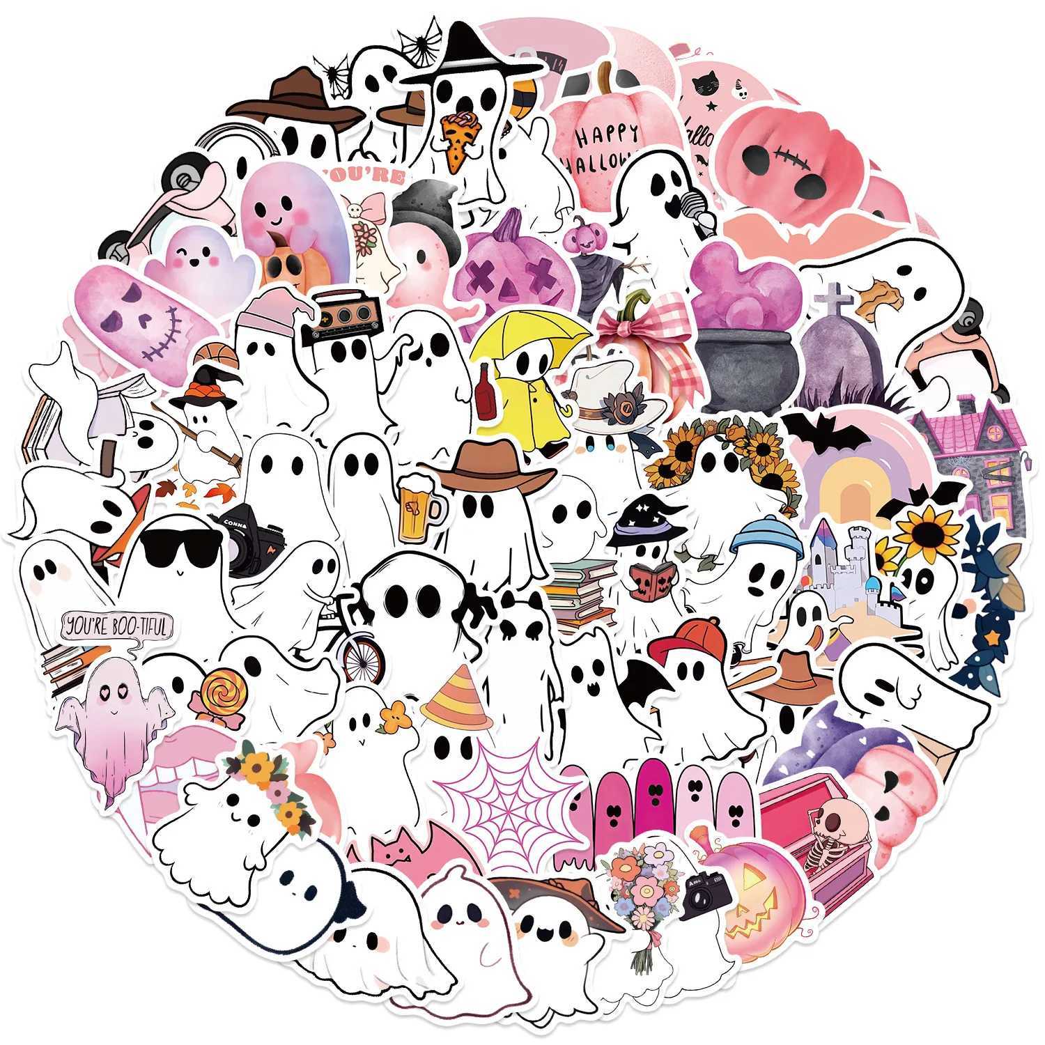 50100PCS Cartoon Halloween Ghost Graffiti Stickers DIY Decor Notebook Luggage DIY Waterproof Children Stationary Stickers C250918